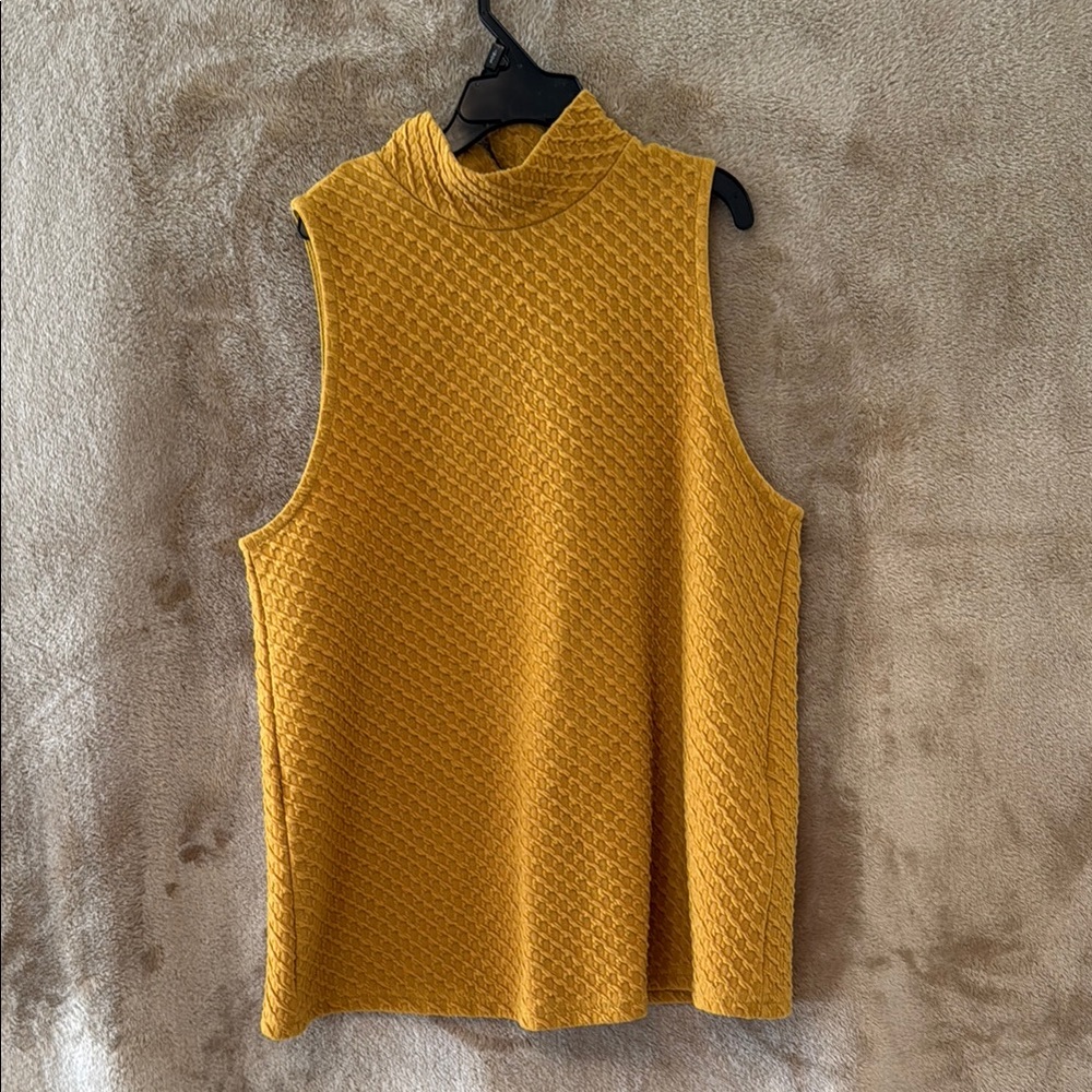 Mustard Yellow Textured Tank Top